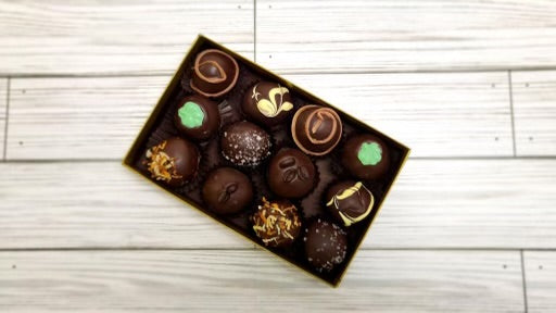 Truffle Assortment Gift Box-12 piece Dark Chocolate